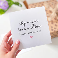 Mother's Day Card for Step - Mum Thoughtful Gift for Stepmother Heartfelt Appreciation Keepsake Card Bonus Mum Stepmum in a Million Step mum