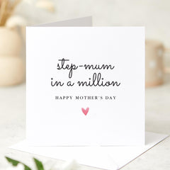 Mother's Day Card for Step - Mum Thoughtful Gift for Stepmother Heartfelt Appreciation Keepsake Card Bonus Mum Stepmum in a Million Step mum