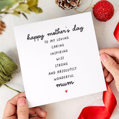 Mother's Day Card Thoughtful Gift for Mum Heartfelt Appreciation Keepsake Card for Her Special 1st Mothers Day Message Mummy Mama