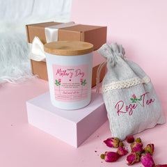 Mother's Day Scented Candle With Rose Tea, Free Gift Packaging, Soy Wax Vegan Candle, Gift For Mum