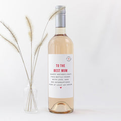 Mother’s Day Wine Label To the Best Mum Gift for Mum Wine Sticker Prosecco Bottle Sticker for Mummy New Mum Present Wine Lover