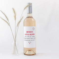 Mother’s Little Helper Wine Label Funny Mum Gift Mother’s Day Christmas Mum's Birthday Gift Wine Sticker Prosecco Bottle Sticker for Mummy