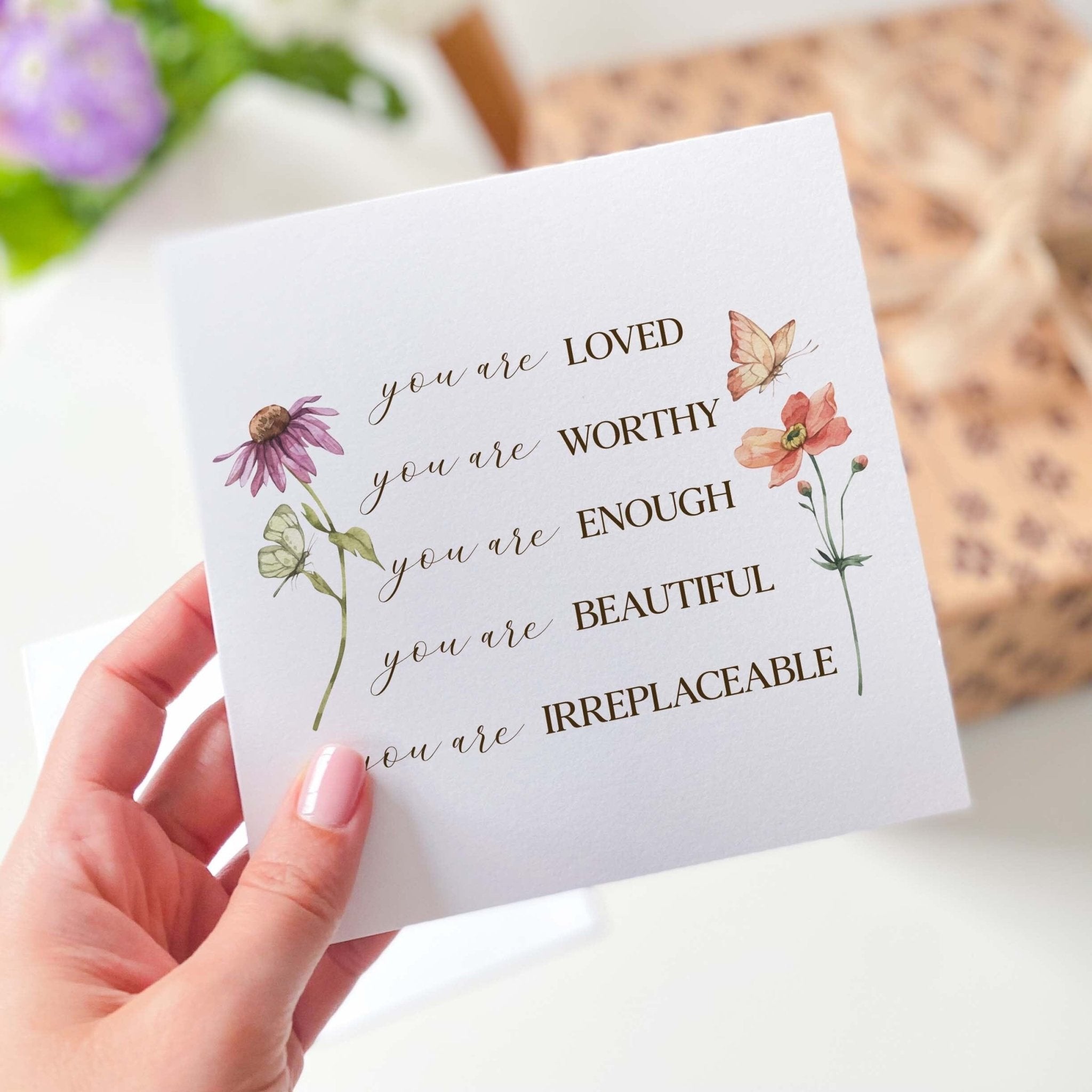 Motivational Card For Her You Are Loved You Are Worthy You Are Enough You Are Beautiful Positive Congrats So Proud Birthday