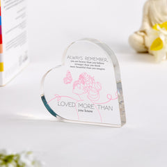 Motivational Keepsake Heart Plaque Gift for Her Friend Daughter Mum Inspirational Birthday Christmas Graduation Loved More Than You Know