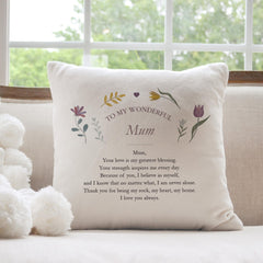 Mum Cushion Gift Birthday Christmas Personalised Sentimental Home Decor from Daughter Son Mum's Gift