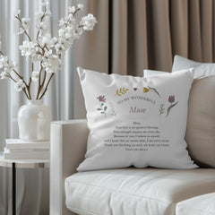 Mum Cushion Gift Birthday Christmas Personalised Sentimental Home Decor from Daughter Son Mum's Gift