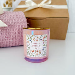 Mum Gift Set Happy Mother's Day Box with Blanket Candle Mini Matches Jar and Card for Mum Hygge Present