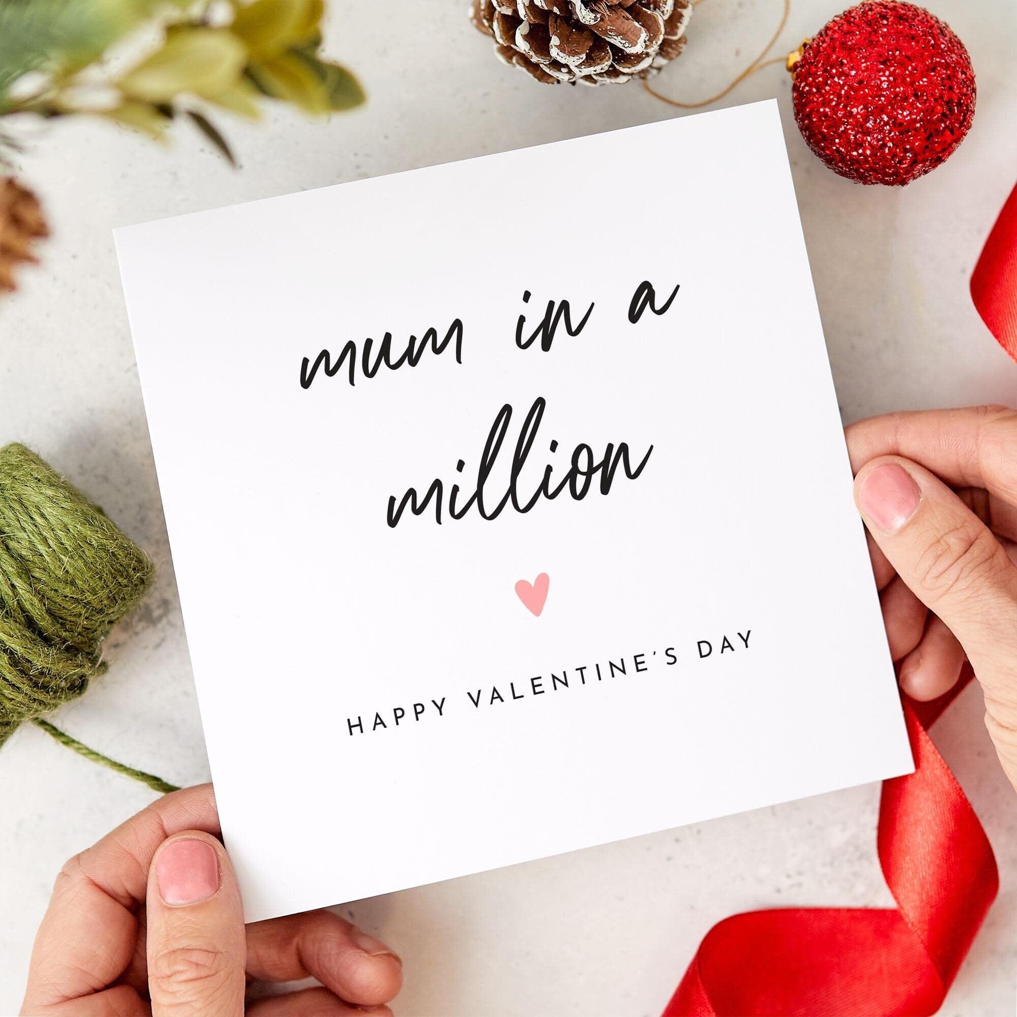 Mum in a Million Card Valentine's Day Card for Mummy Heartwarming and New Mum Thoughtful Gift for Valentine's Day From the Bump Baby Toddler