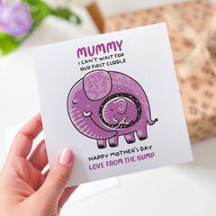 Mummy to Be Card Mother's Day Card from Bump Cute Elephant Pregnancy Card First Mothers Day Card New Mum to Be Gift Baby Shower Card 1st