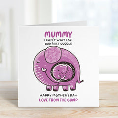 Mummy to Be Card Mother's Day Card from Bump Cute Elephant Pregnancy Card First Mothers Day Card New Mum to Be Gift Baby Shower Card 1st