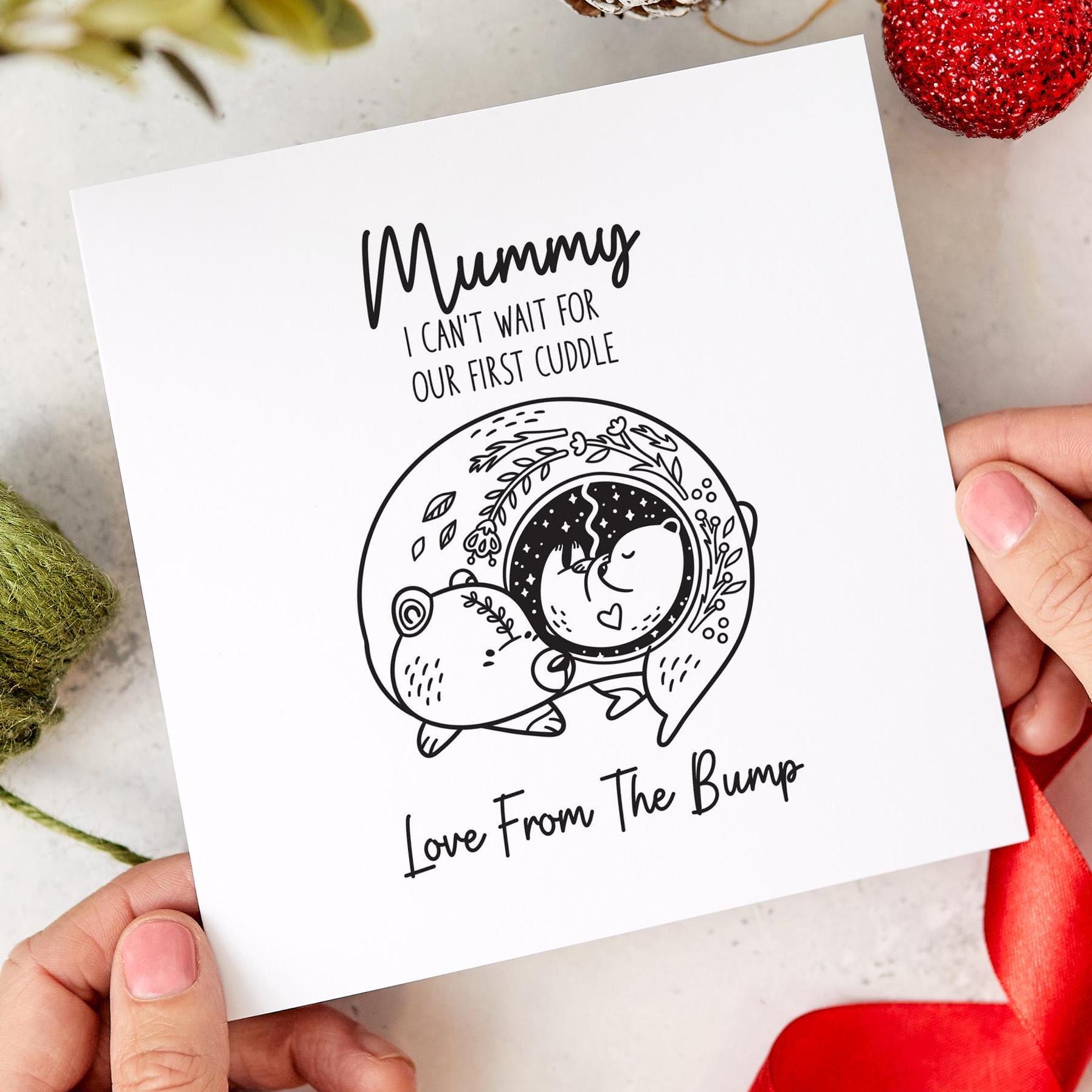 Mummy to Be Card Mothers Day Card from the Bump Cute Bear Illustration Pregnancy Card First Mothers Day Card New Mum to Be Gift