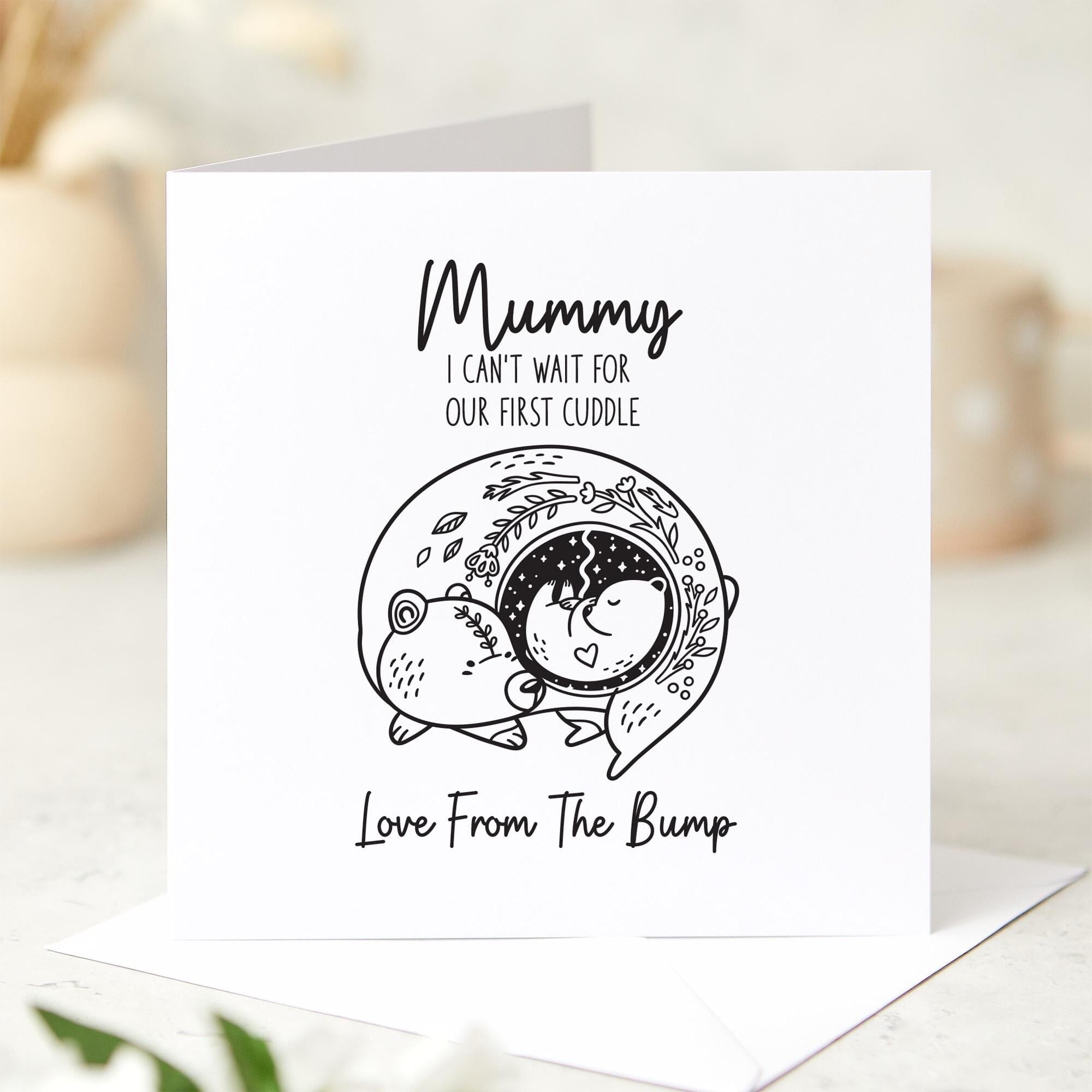 Mummy to Be Card Mothers Day Card from the Bump Cute Bear Illustration ...