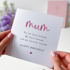 Mum's Birthday Card Mum My First Friend Best Friend Forever Friend Gift Card For Her Mom Mum Gift Card For First Birthday Mummy