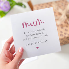 Mum's Birthday Card Mum My First Friend Best Friend Forever Friend Gift Card For Her Mom Mum Gift Card For First Birthday Mummy