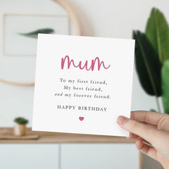 Mum's Birthday Card Mum My First Friend Best Friend Forever Friend Gift Card For Her Mom Mum Gift Card For First Birthday Mummy