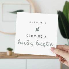 My Bestie Growing A Baby Bestie Card For Best Friend Pregnancy Cute Card For Bestie Greetings Card New Baby Card Baby Shower Card