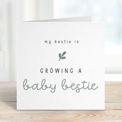 My Bestie Growing A Baby Bestie Card For Best Friend Pregnancy Cute Card For Bestie Greetings Card New Baby Card Baby Shower Card