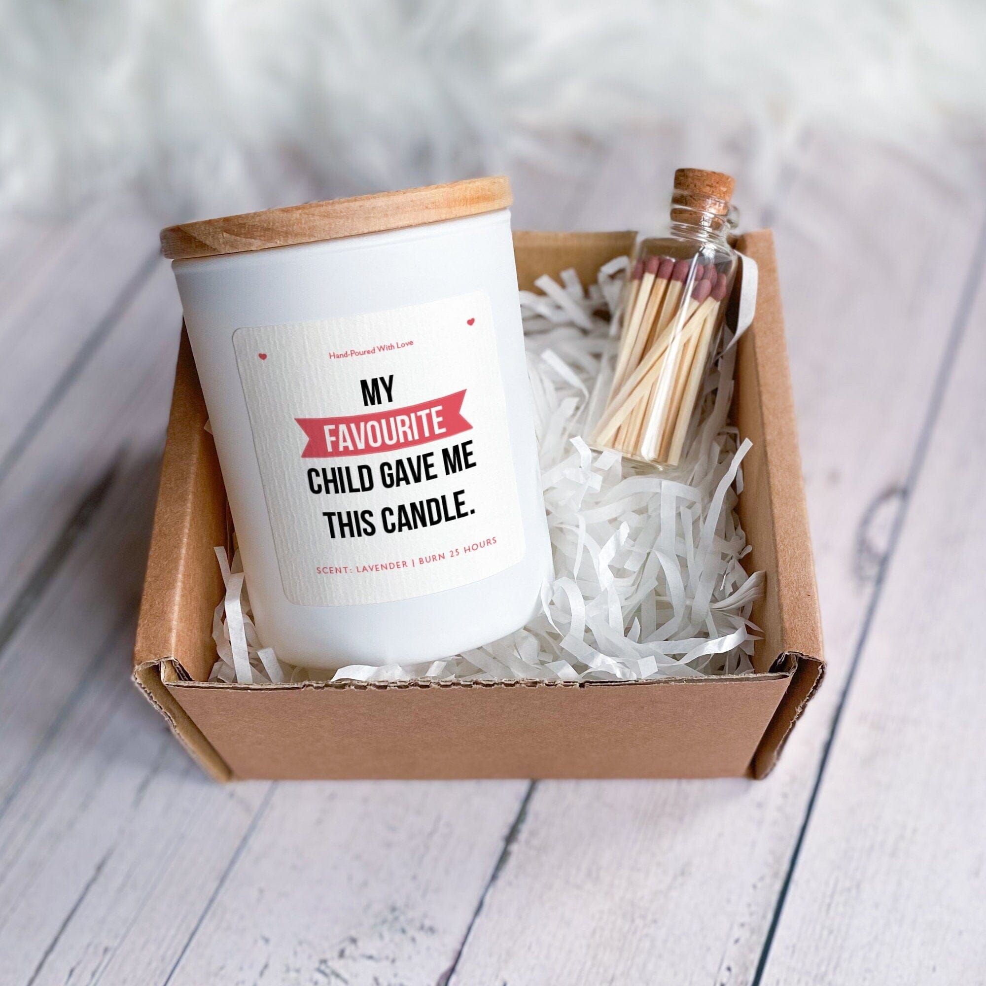 My Favourite Child Gave Me This Candle Scented Soy Wax Vegan Candle, Mother's Day Gift For Mum Mummy Mama