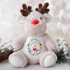 My First Christmas toy 1st Xmas Gift for baby boy girl nephew niece grandson granddaughter son daughter Cute Reindeer Teddy plush present