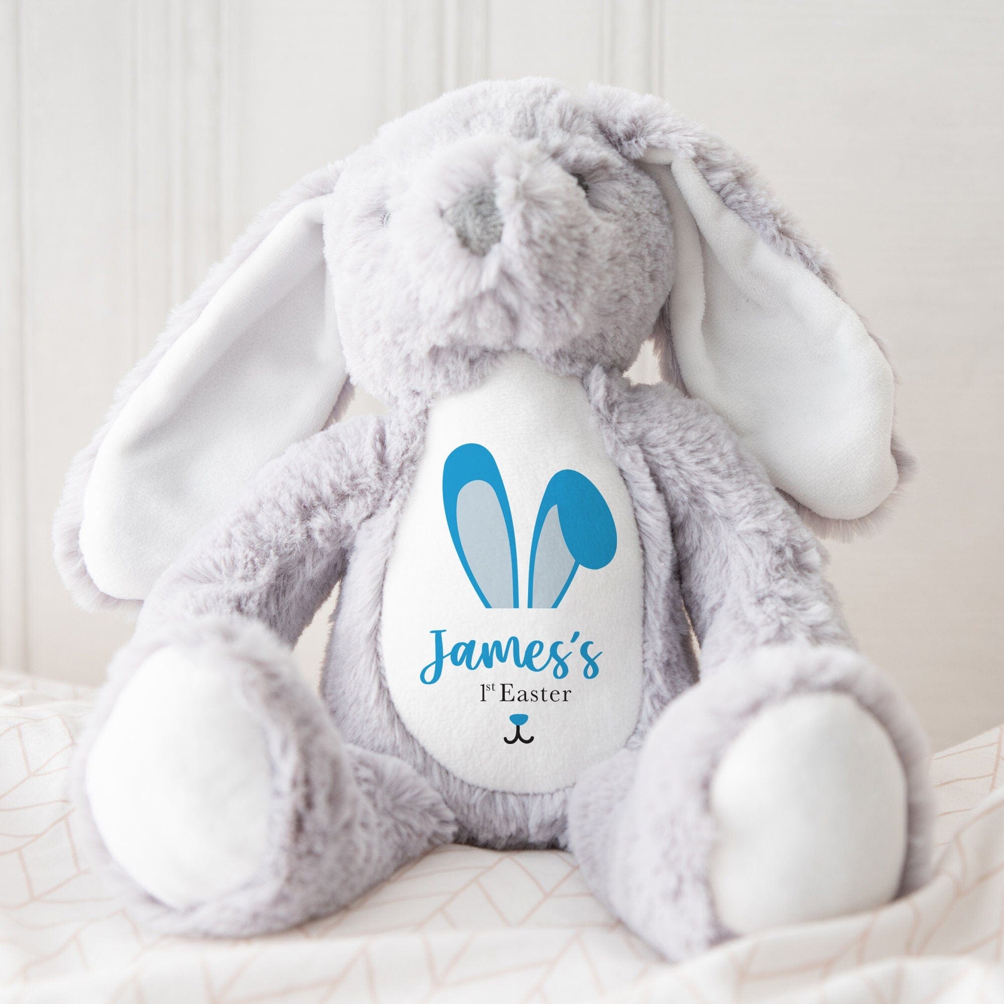 My First Easter Bunny With Name Baby Boy 1st Easter Gift 35 Cm Baby Keepsake Pink Blue Teddy Rabbit Toys