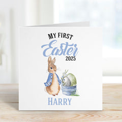 My First Easter Card Name Baby Boy or Girl Keepsake Bunny Newborn Easter Gift Nephew Niece Son Daughter Grandson Granddaughter