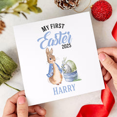 My First Easter Card Name Baby Boy or Girl Keepsake Bunny Newborn Easter Gift Nephew Niece Son Daughter Grandson Granddaughter