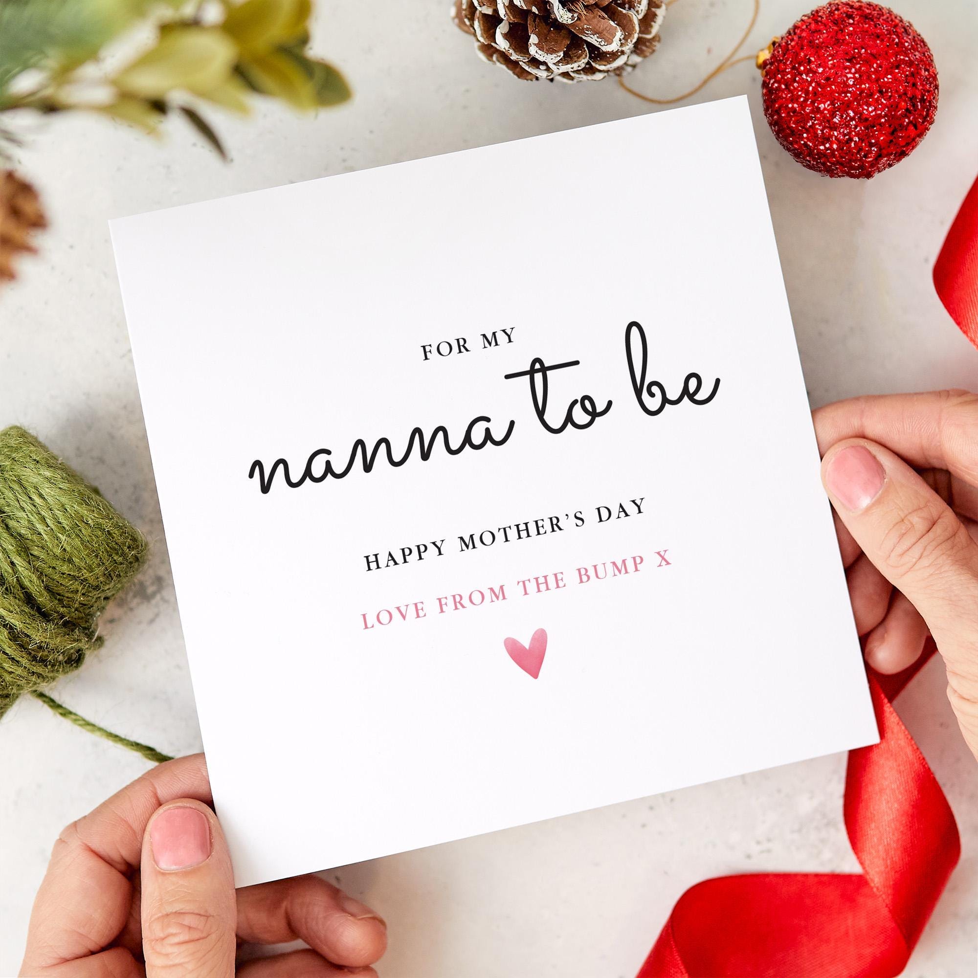 Nanna to Be Mothers Day Card Thoughtful Gift for New Grandmother Heartfelt Keepsake Card from the Bump Special Mothers Day Card