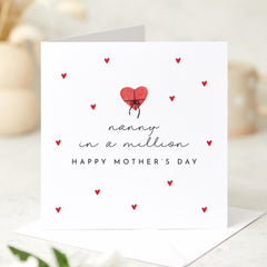 Nanny in a Million Mother's Day Card Thoughtful Gift to Show Love and Appreciation Elegant Heart Perfect for a Grandmother Nana Nan Grandma