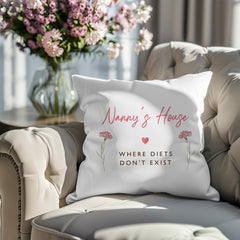 Nanny’s House Cushion Funny Grandma Gift Birthday Christmas Personalised Pillow Grandparent Home Decor