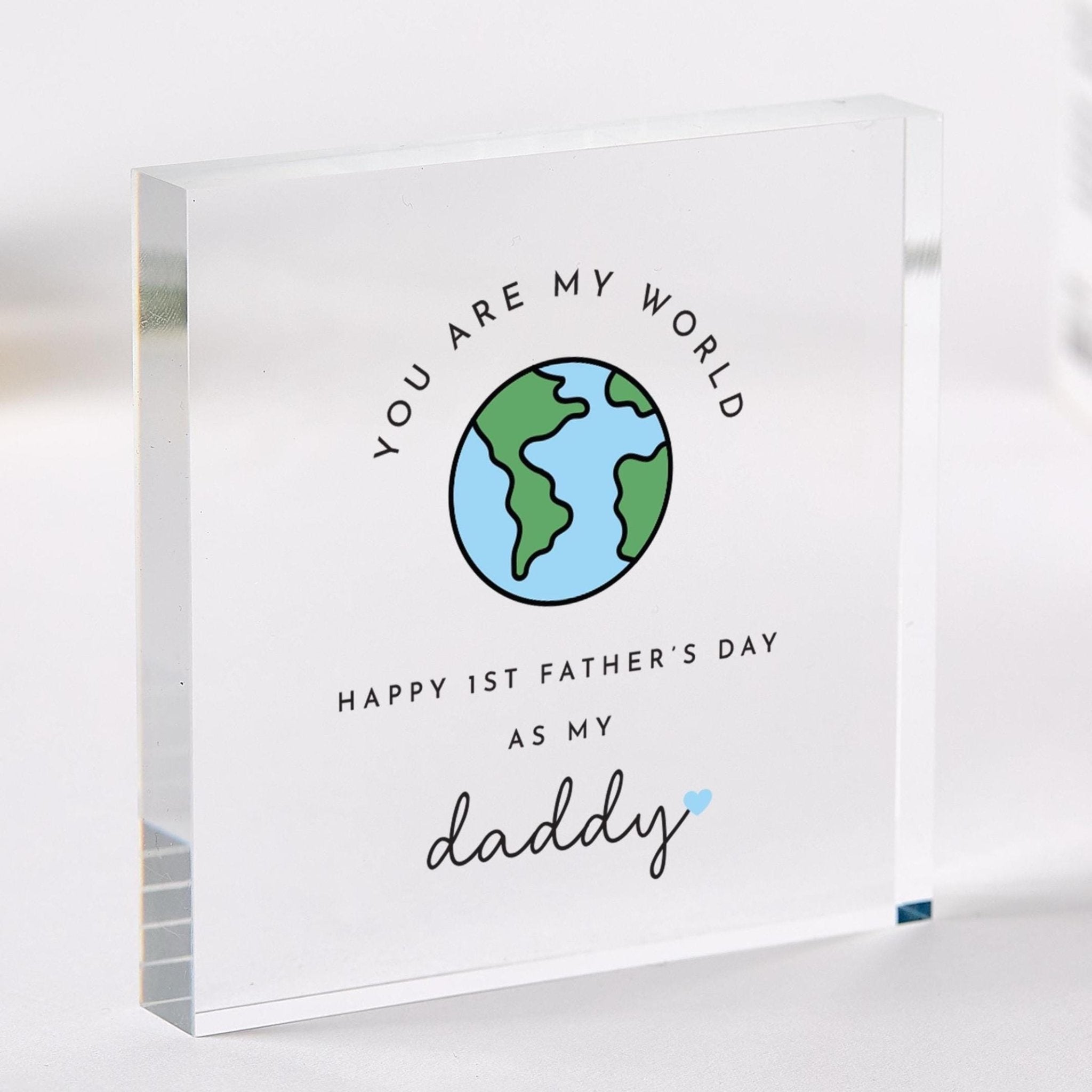New Dad First Father's Day Gift Acrylic Plaque You Are My World Daddy Keepsake Cute 1st Father's Day Decoration