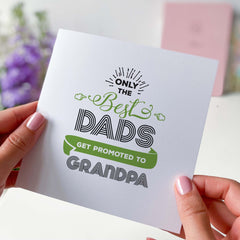 New Grandpa Gift Card Pregnancy Announcement Card Baby Announcement Card Only The Best Dad Gets Promoted To Grandpa Card For New Grandad