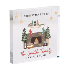 New Home Christmas Gift Acrylic Plaque with Lastname and Address for Family Friend or Newlyweds