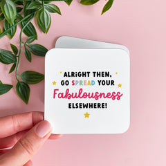 New Job Gift for Her Funny Leaving Work Coaster for Colleague Good Luck Coworker Friend Far Away Gift Joke Faraway Leaving Keepsake