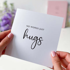 No Words Just Hugs Sympathy Card For Her Him Sending You Hugs In Card Thinking Of You Gifts Gift Card For Friend Get Well Soon