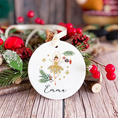 Nutcracker or Ballerina Christmas Ornament with Name Gift for Boy Girl Son Daughter Grandson Granddaughter Nephew Niece Keepsake Gift
