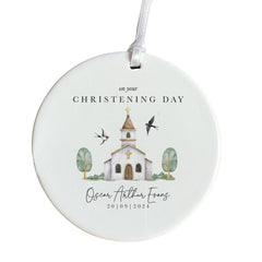 On your Christening day ceramic ornament with name and date Baptism Grandson Granddaughter Son Daughter Nephew Niece Godson Goddaughter gift