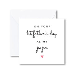 On Your First Father’s Day as My Papa Card Sweet New Dad Keepsake from Baby Minimalist Heart Design Special Daddy Gift 1st Fathers Day Card