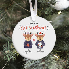 Ornament for a couple Merry Christmas Our First Christmas together Married Engaged Personalised Keepsake with Names Gift for Newlyweds