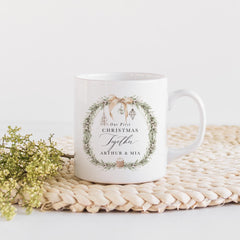 Our first Christmas together mug with names Gift for boyfriend girlfriend wife husband him her Newlywed couple 1st Xmas present Keepsake