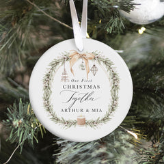 Our First Christmas Together Ornament with Names Personalised Gift For Boyfriend Girlfriend Cute Holiday Keepsake for Couple