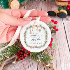 Our First Christmas Together Ornament with Names Personalised Gift For Boyfriend Girlfriend Cute Holiday Keepsake for Couple