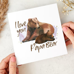 Papa Bear Father's Day Card Watercolour Bear Dad and Baby I Love You Papa Bear Card Gift from Kids New Dad Birthday Father's Day gift Dada