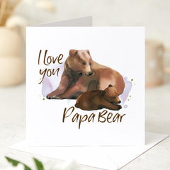 Papa Bear Father's Day Card Watercolour Bear Dad and Baby I Love You Papa Bear Card Gift from Kids New Dad Birthday Father's Day gift Dada