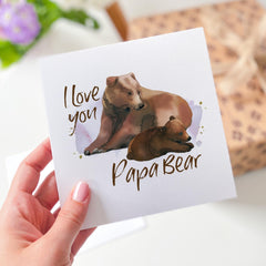 Papa Bear Father's Day Card Watercolour Bear Dad and Baby I Love You Papa Bear Card Gift from Kids New Dad Birthday Father's Day gift Dada