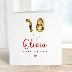 Personalised 18Th Birthday Card Name Gold 18 Age Birthday Card For Son Daughter Friend Girlfriend Boyfirend Her Him Grandson Granddaughter