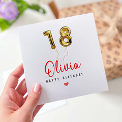 Personalised 18Th Birthday Card Name Gold 18 Age Birthday Card For Son Daughter Friend Girlfriend Boyfirend Her Him Grandson Granddaughter