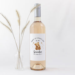 Personalised 1st Father’s Day Gift for Grandpa Wine Prosecco Label Grandpa Keepsake Gift Cute Teddy Bear Special Grandchild Bottle Sticker