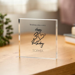 Personalised 30th Birthday Gift for Her Best Friend Auntie Grandma Mum Nanny Acrylic Plaque Keepsake Custom Name Birthday Decoration Thirty