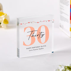 Personalised 30th Birthday Gift for Her Niece Sister Friend Colleague Keepsake for Her Thoughtful 30 Milestone Gift Thirty Thirtieth