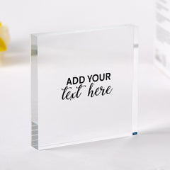 Personalised Acrylic Plaque Custom Text Keepsake Gift Unique Present for Any Occasion Heart or Square Shapes